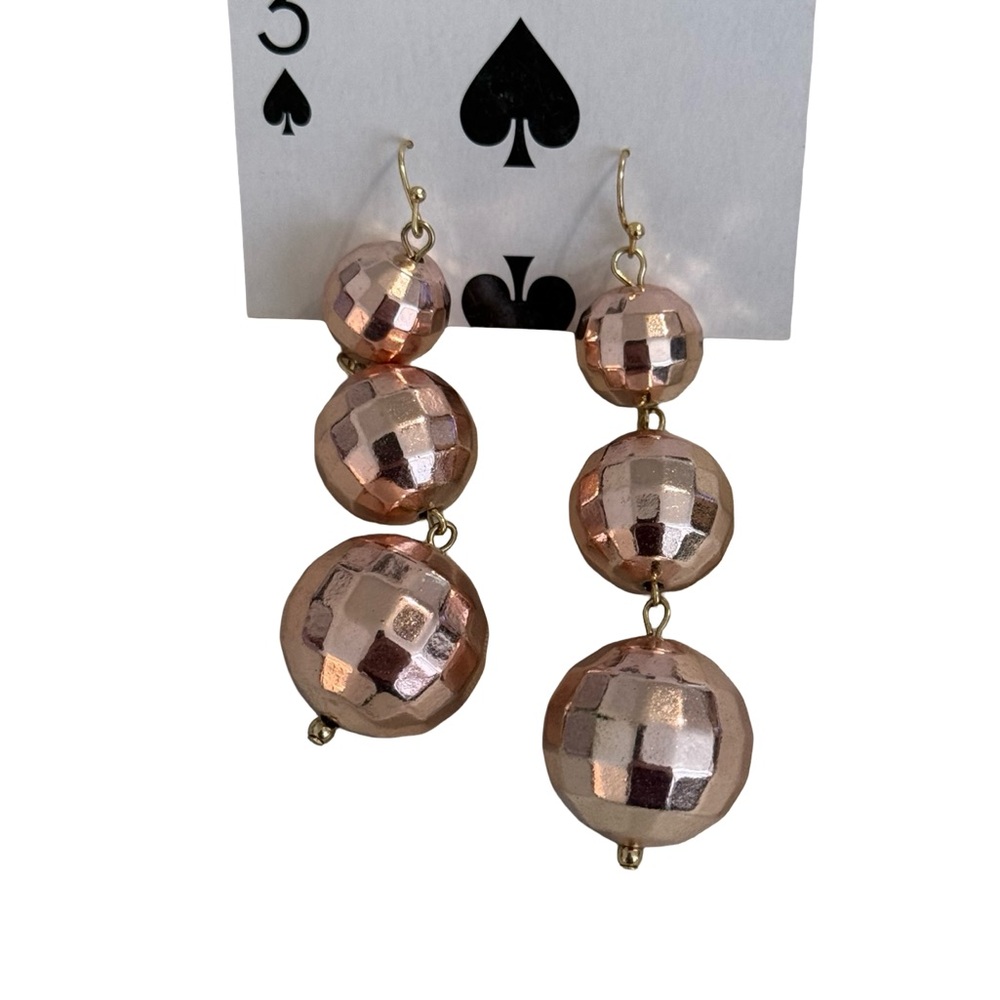 Rose Gold Disco Drop Earrings ✨ Festival / Party Style